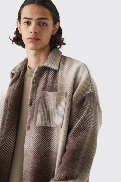 boohooMAN Oversized Button Up Ombre Check Overshirt | UK| Shirts
