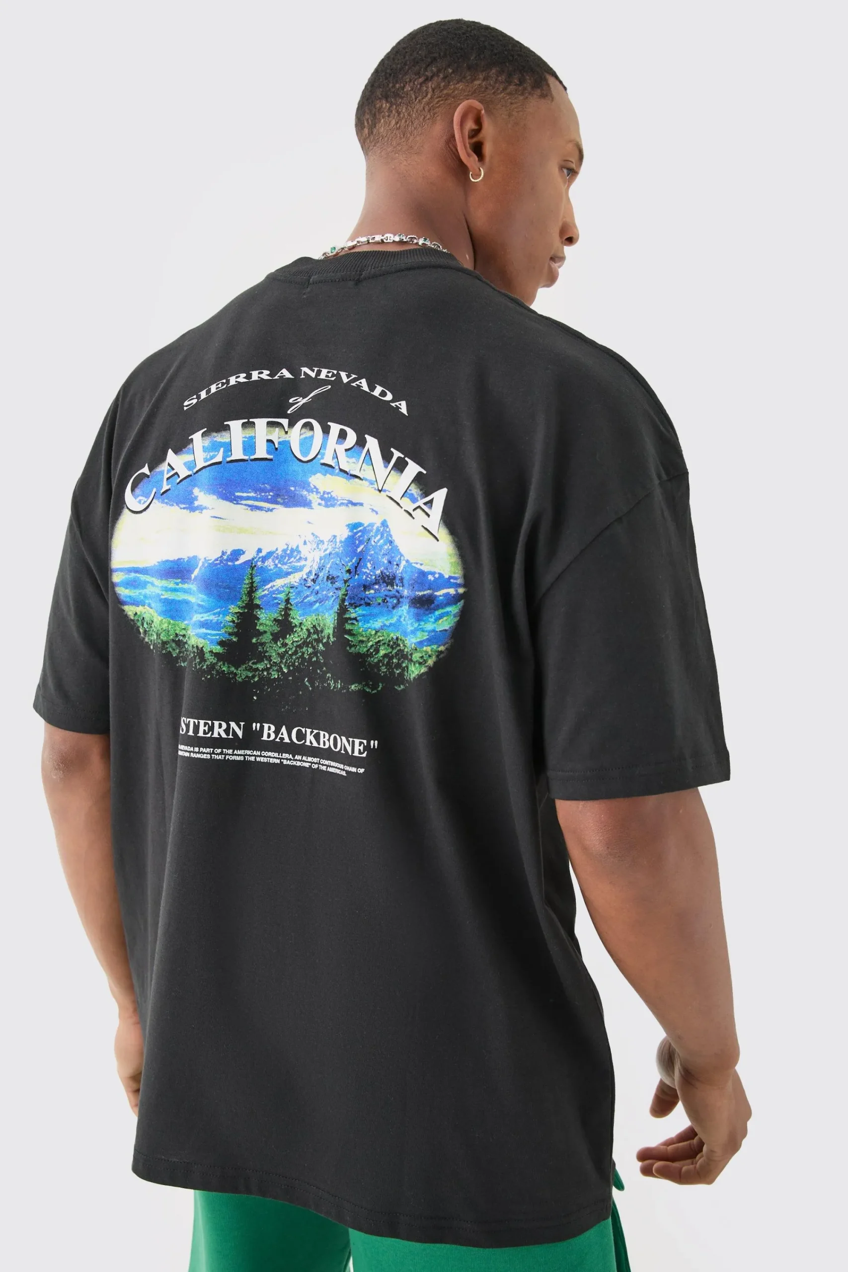 Oversized California Landscape Back Print T-shirt | UK^boohooMAN