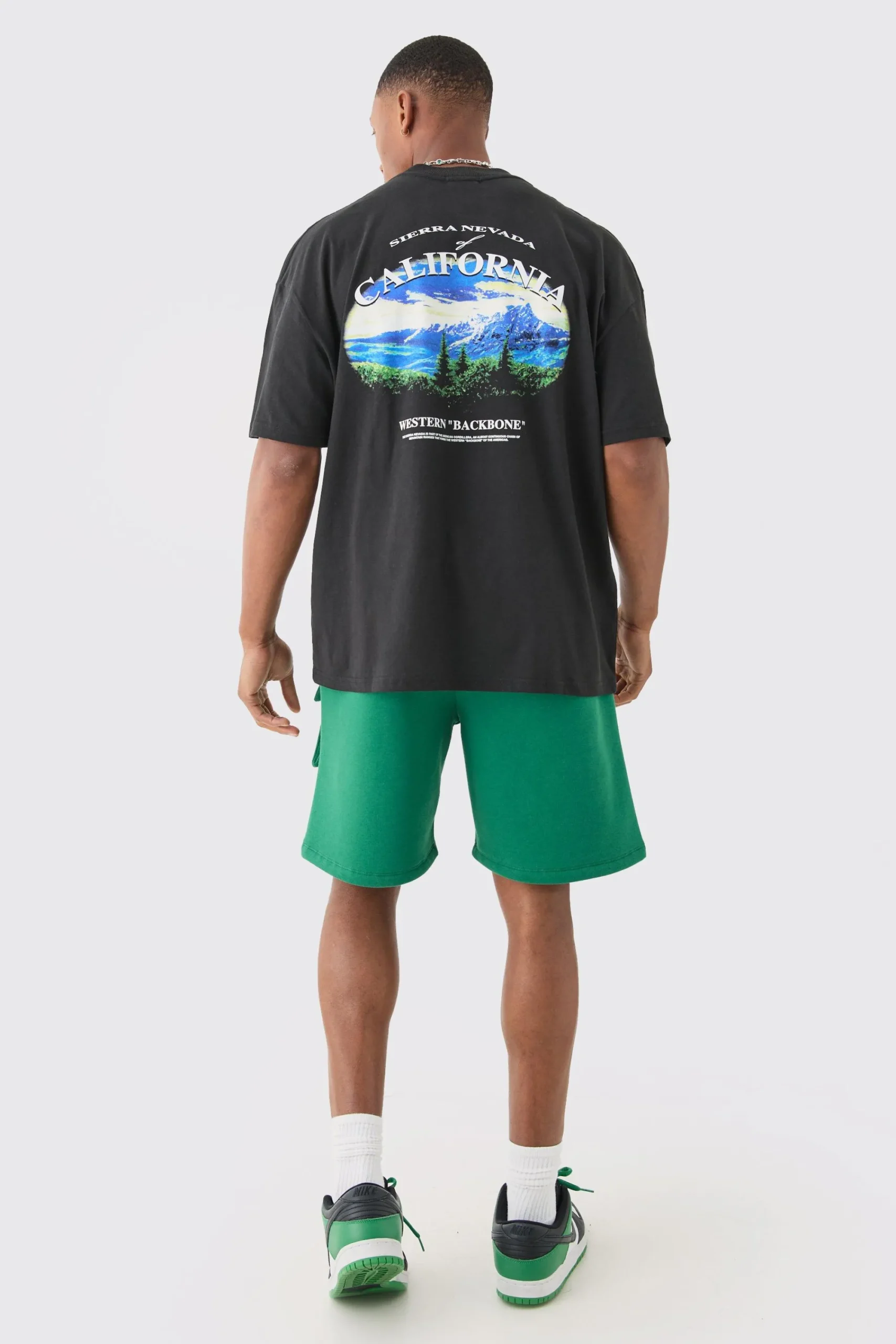 Oversized California Landscape Back Print T-shirt | UK^boohooMAN
