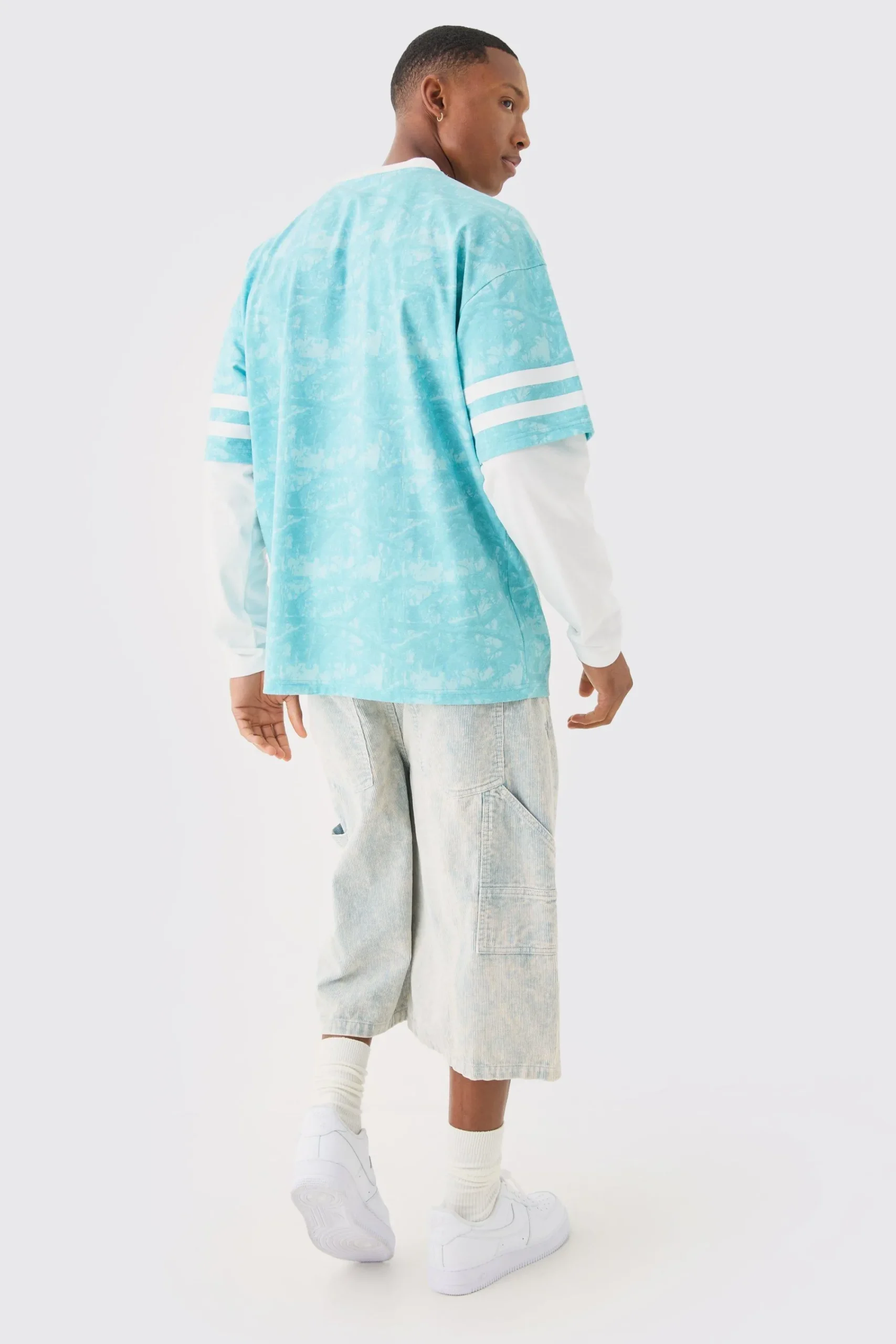 Oversized Camo Homme Print Layered T-shirt | UK^boohooMAN