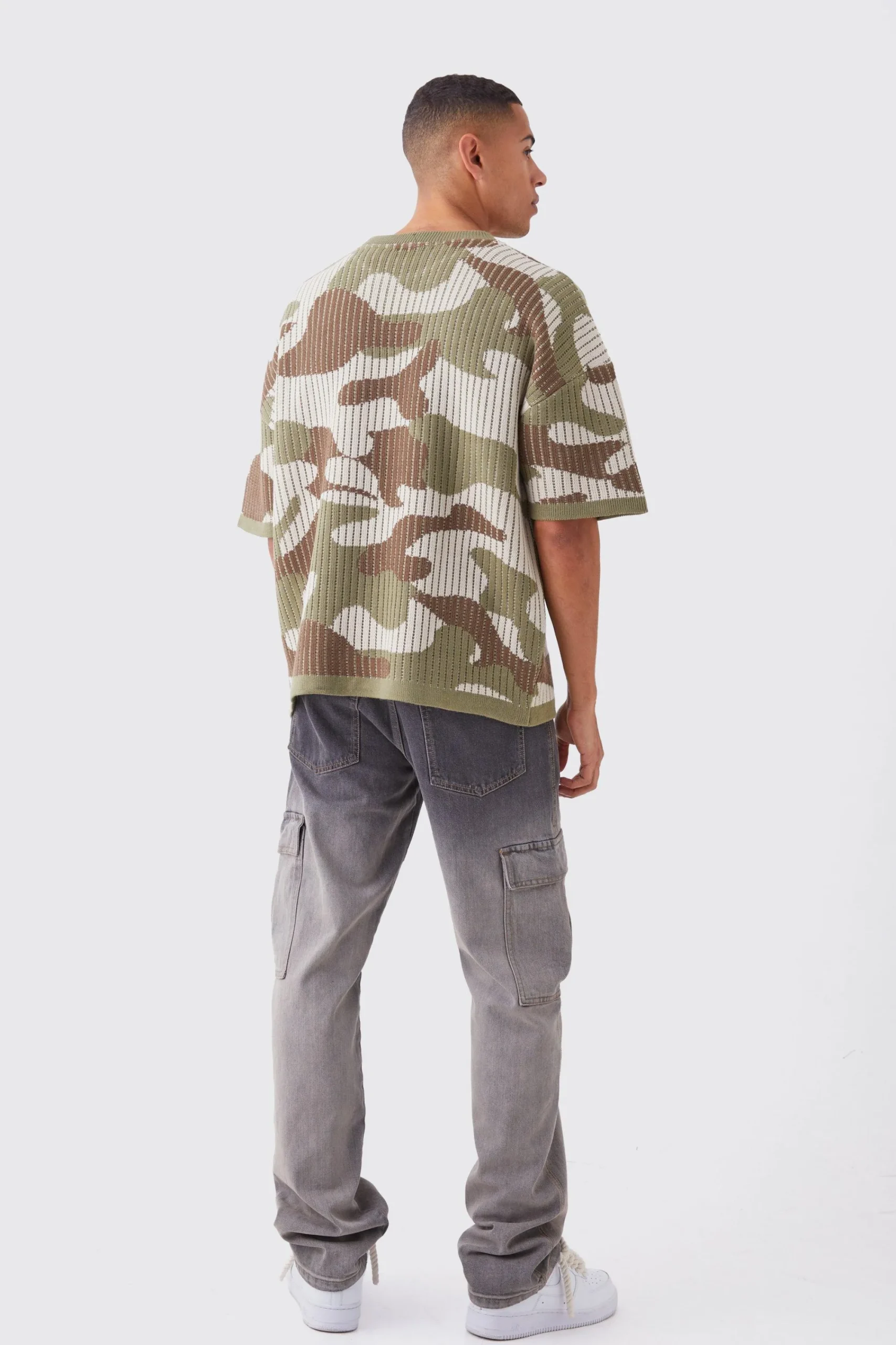 Oversized Camo Knitted T-shirt | UK^boohooMAN New
