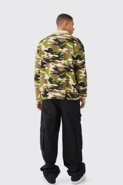 boohooMAN Oversized Camo Rugby Polo | UK| Hoodies & Sweatshirts