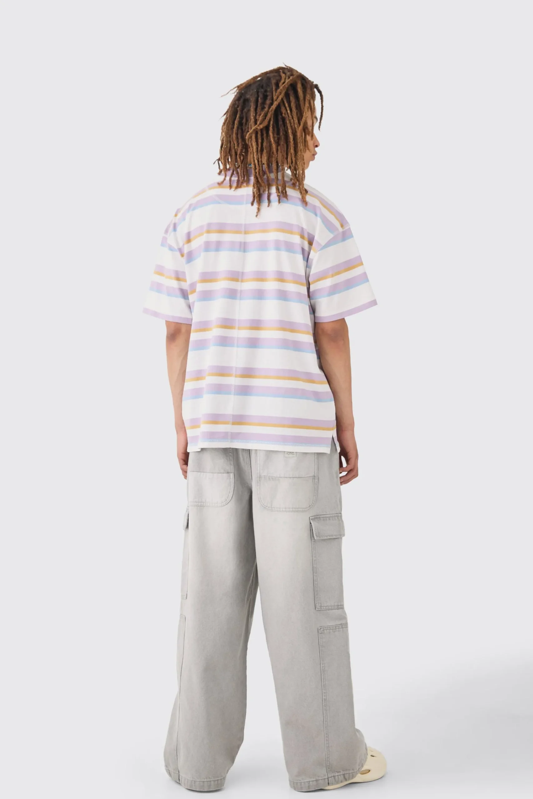 Oversized Carded Heavy Striped OFCL T-shirt | UK^boohooMAN Sale