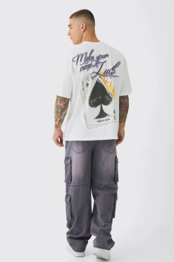 Oversized Cards Back Print T-Shirt | UK^boohooMAN Best
