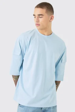 Oversized Cargo Pocket Half Sleeve T-shirt | UK^boohooMAN New