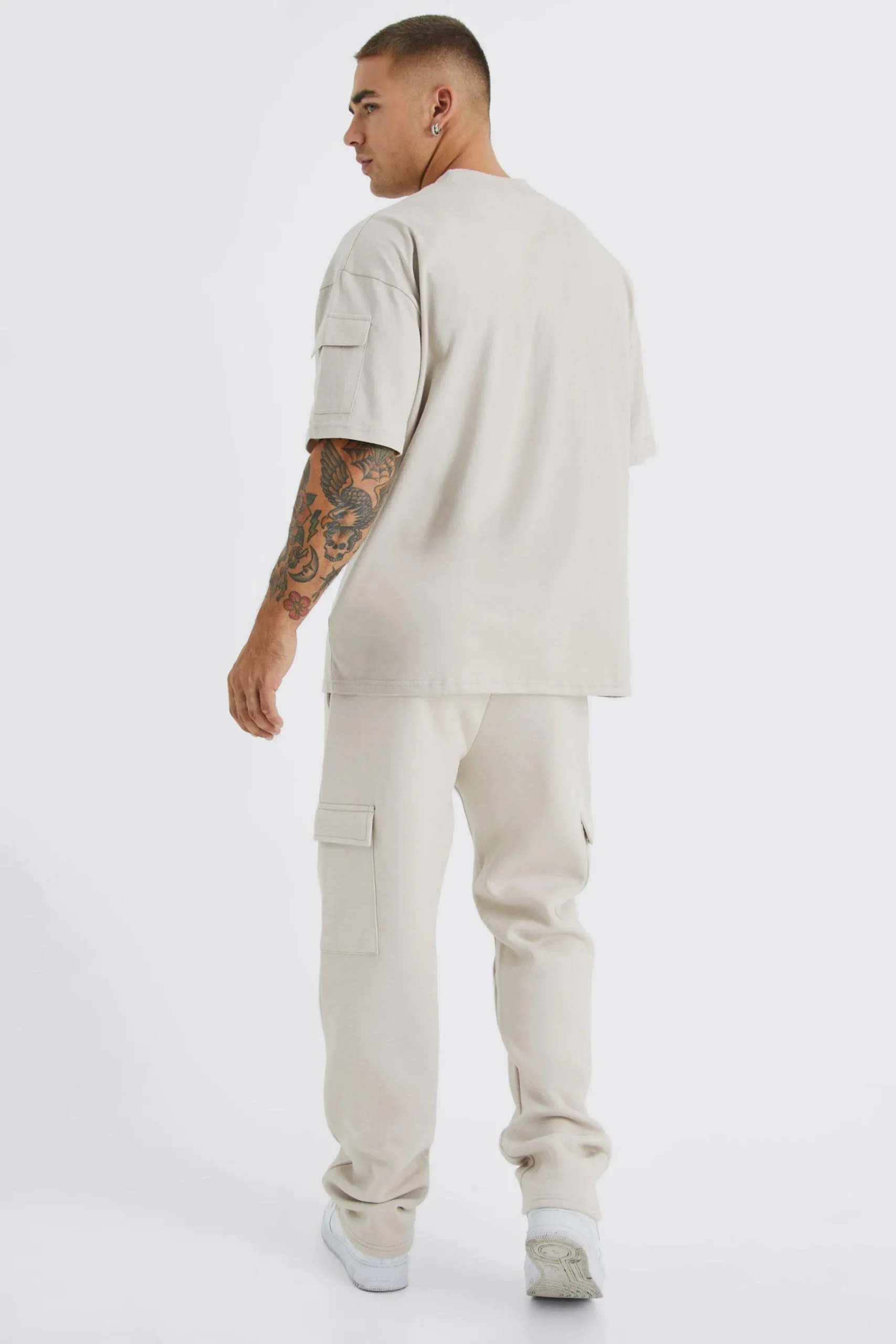 boohooMAN Oversized Cargo T-shirt Tracksuit | UK| Sets & Co-Ords|Tracksuits