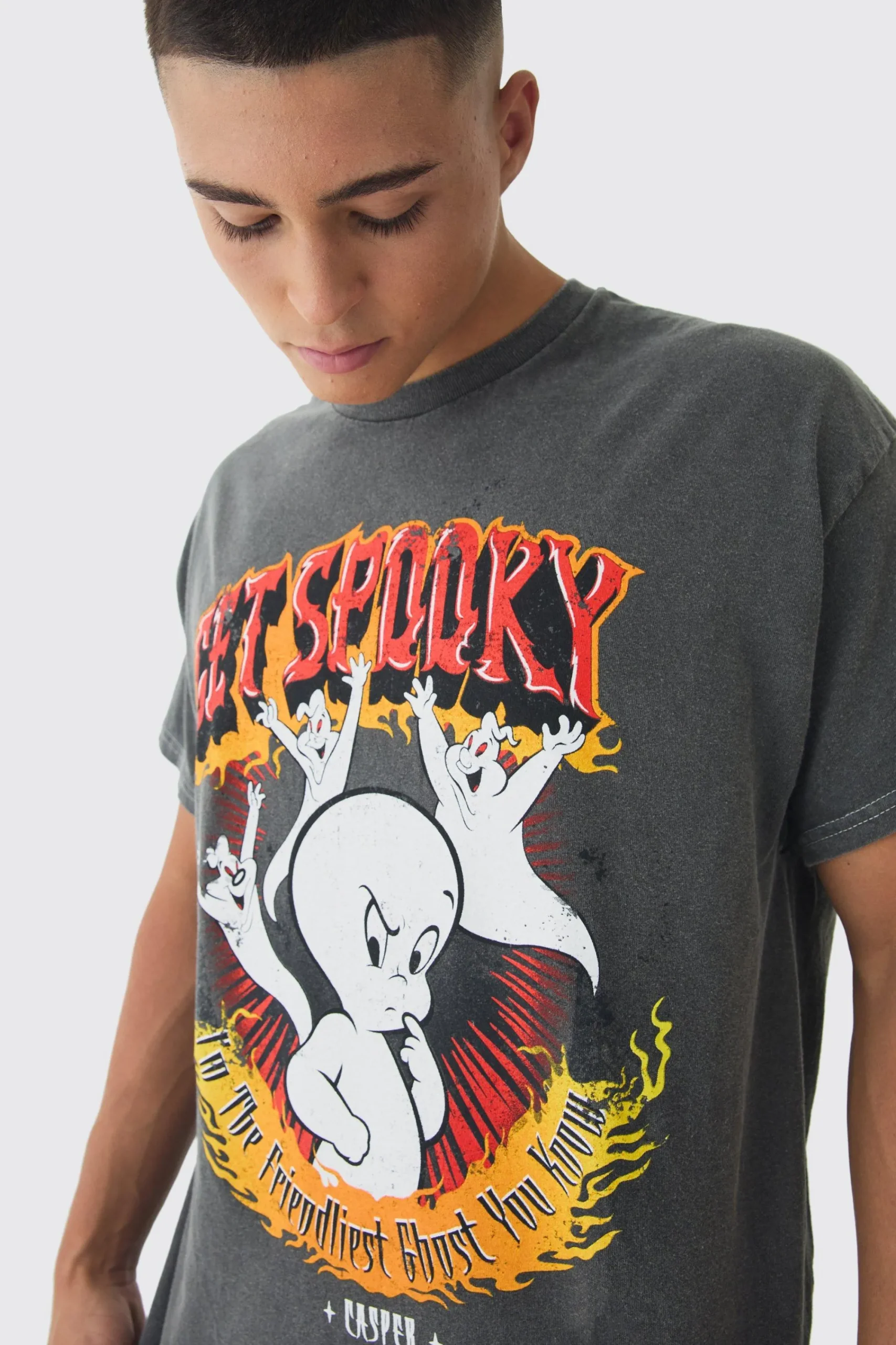 Oversized Casper Wash License Print T-Shirt | UK^boohooMAN Clearance