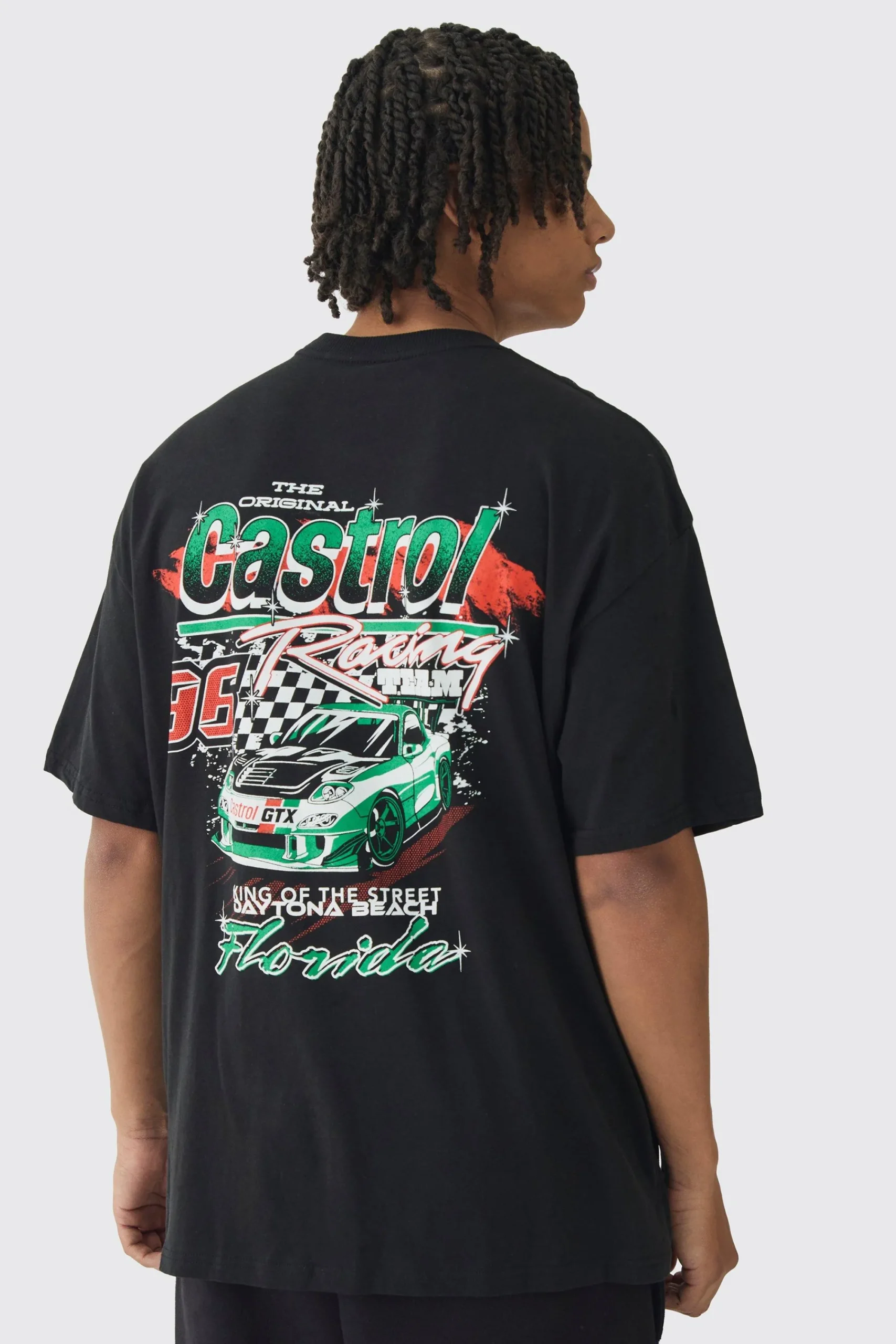 Oversized Castrol GTX License Print T-Shirt | UK^boohooMAN Outlet
