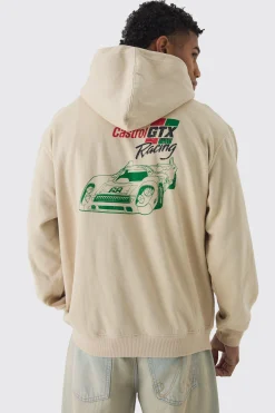 boohooMAN Oversized Castrol GTX Racing License Print Hoodie | UK| Hoodies & Sweatshirts