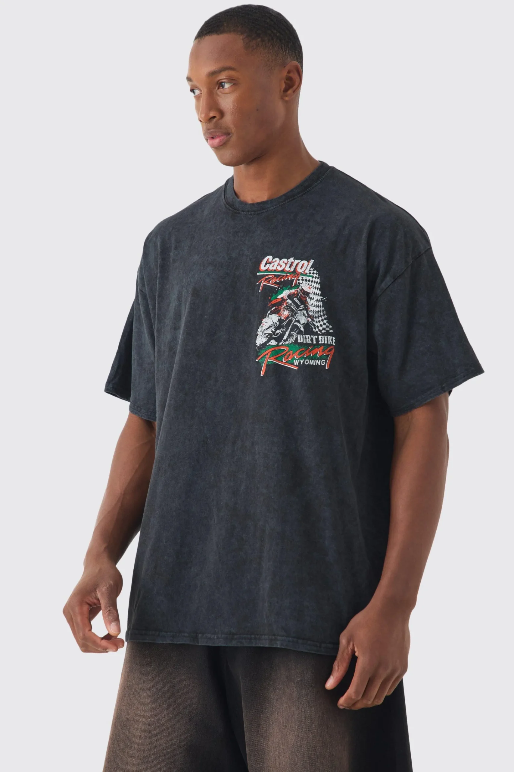 Oversized Castrol Racing Wash License T-shirt | UK^boohooMAN Clearance