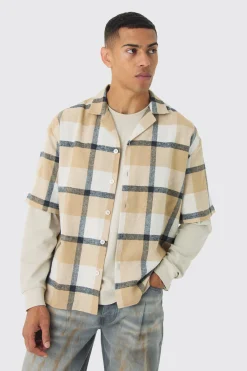boohooMAN Oversized Check Revere Shirt | UK| Shirts