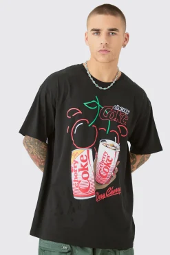 Oversized Cherry Coke License T-shirt | UK^boohooMAN