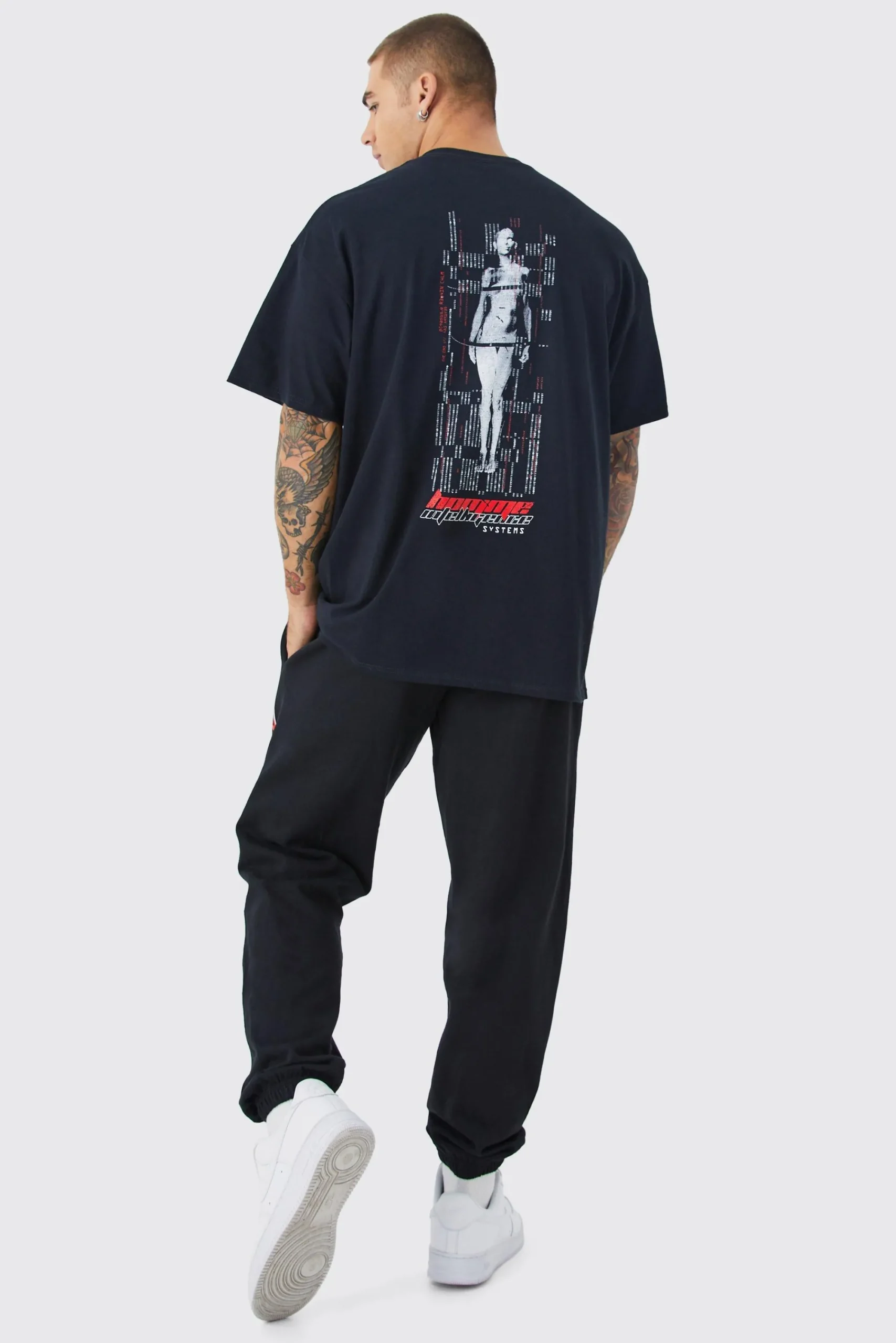 boohooMAN Oversized Chicago Varsity Jogger | UK| Trousers|Joggers