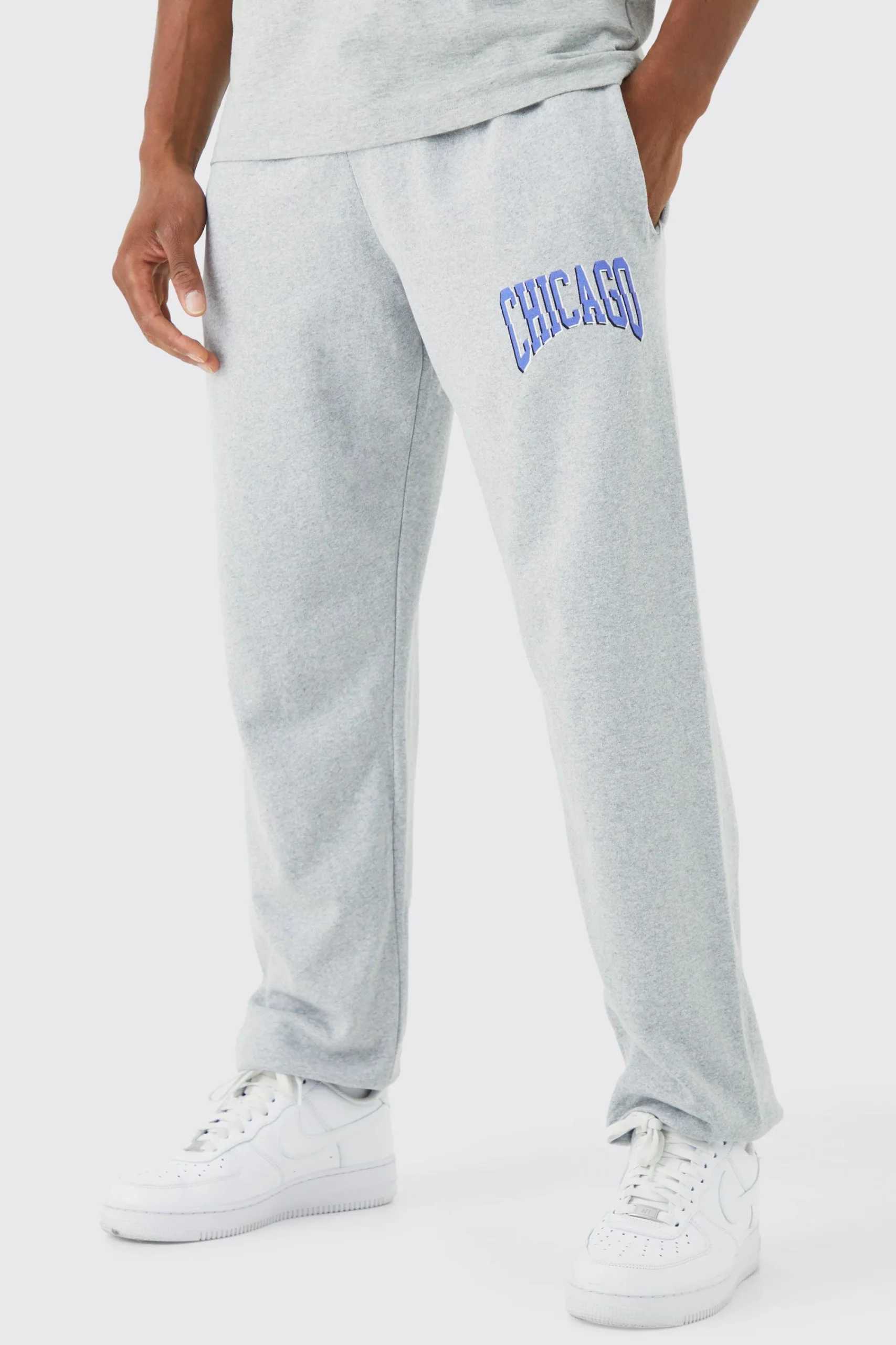 boohooMAN Oversized Chicago Varsity Jogger | UK| Joggers