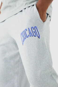 boohooMAN Oversized Chicago Varsity Jogger | UK| Joggers