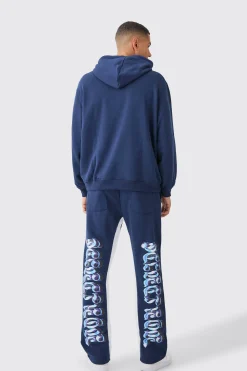 boohooMAN Oversized Chrome Graphic Gusset Tracksuit | UK| Tracksuits