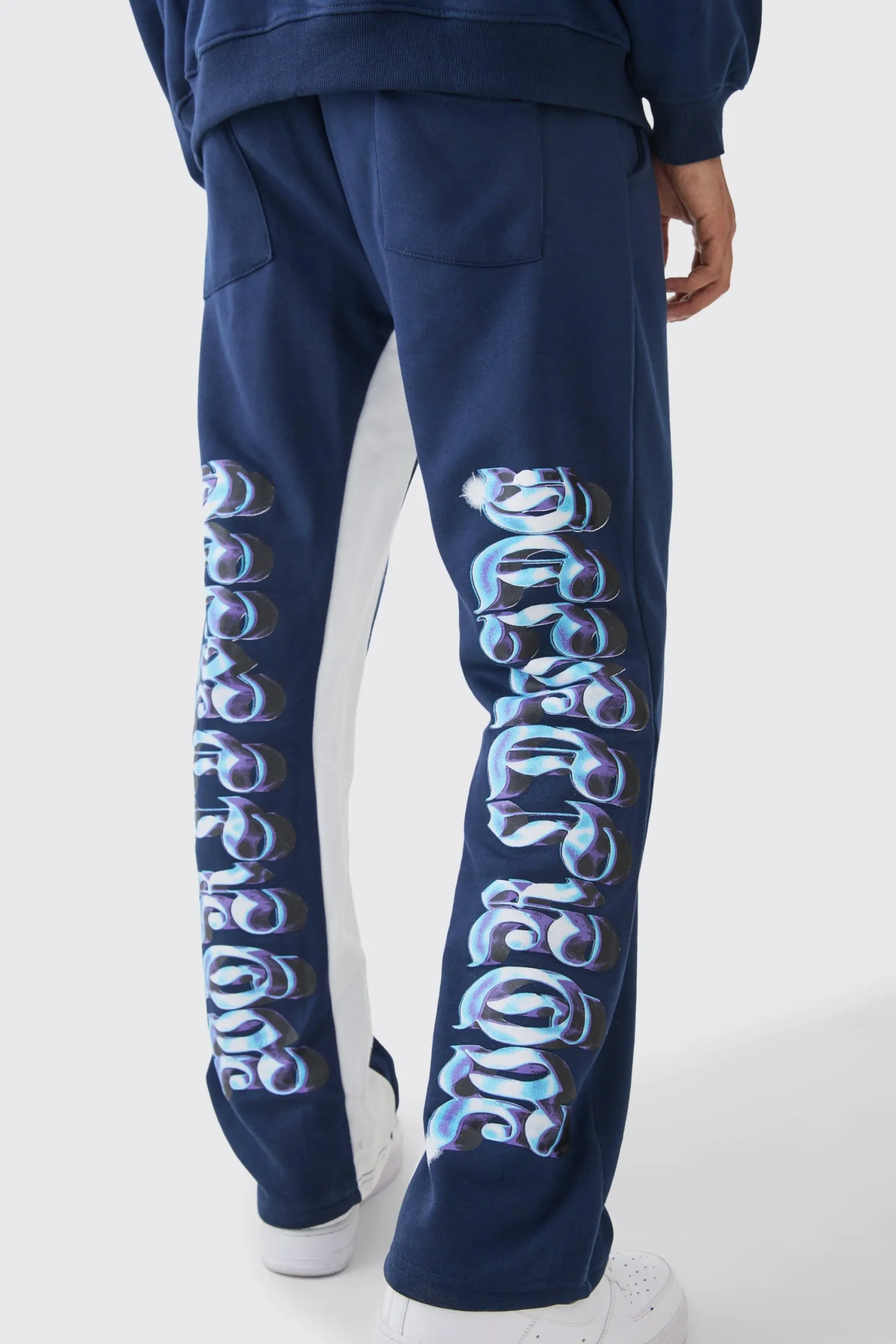 boohooMAN Oversized Chrome Graphic Gusset Tracksuit | UK| Tracksuits
