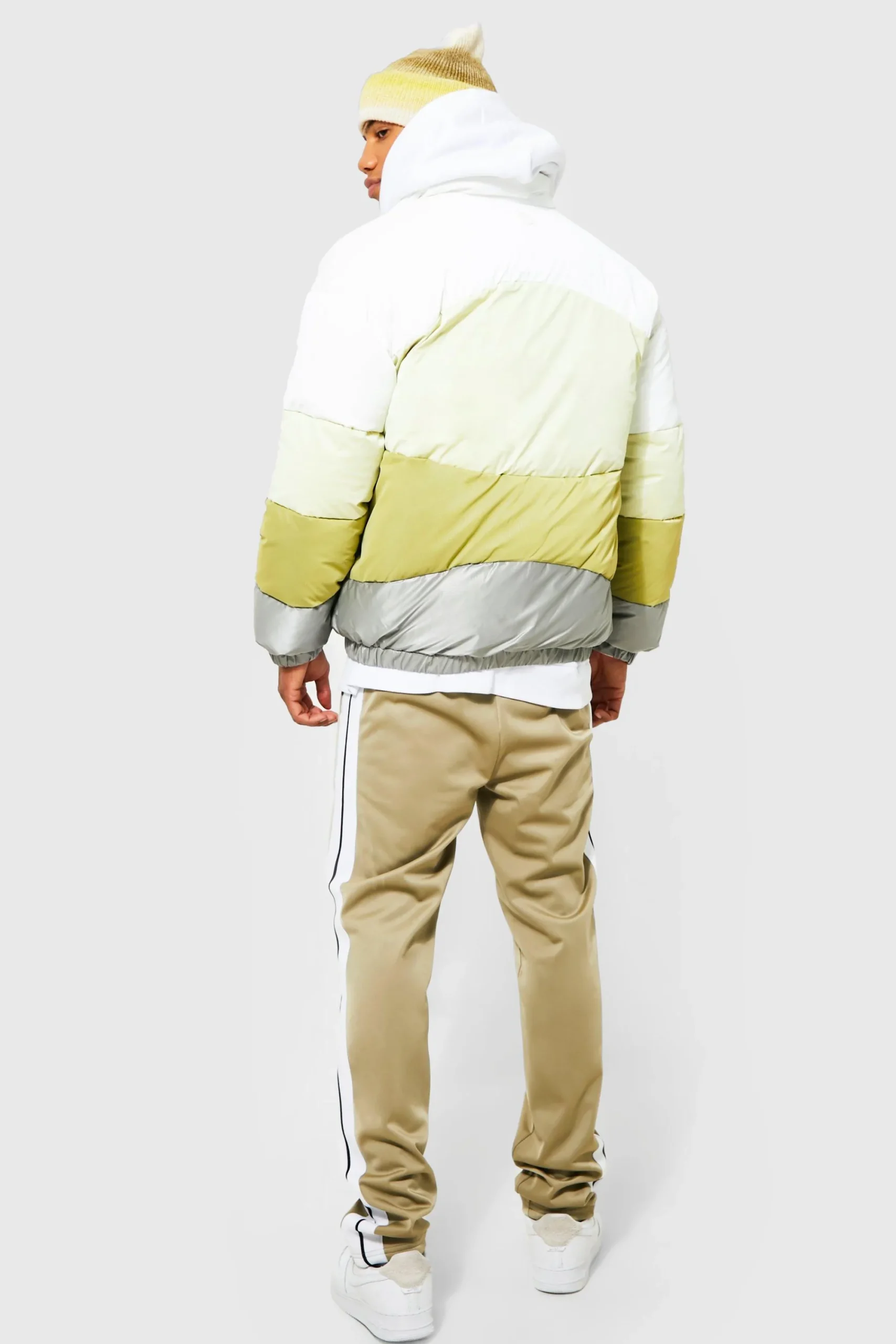 boohooMAN Oversized Colourblock Funnel Neck Puffer | UK| Coats & Jackets