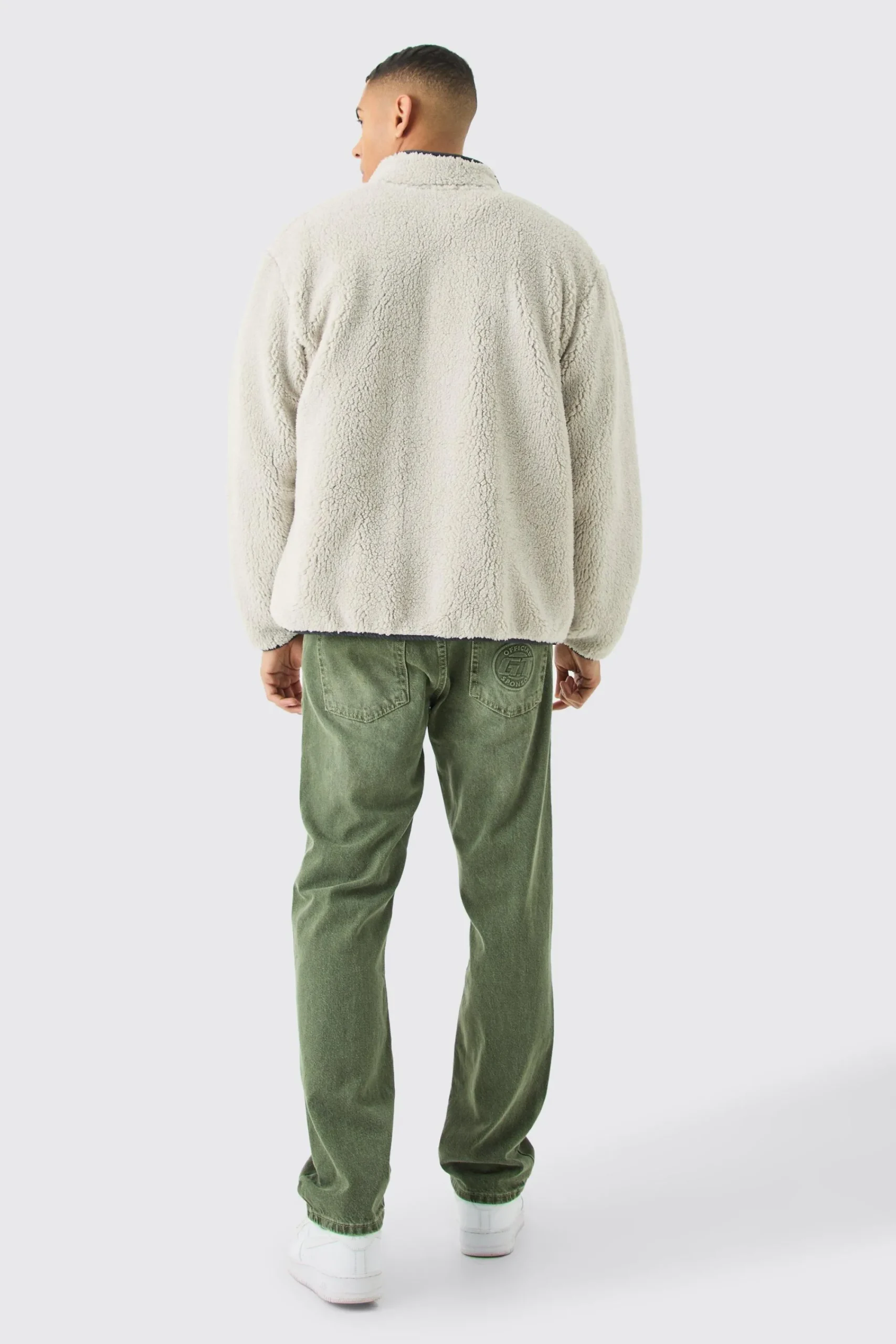 boohooMAN Oversized Contrast Borg Jacket | UK| Coats & Jackets