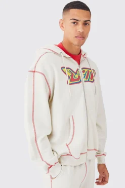 boohooMAN Oversized Contrast Stitch Heat Graphic Tracksuit | UK| Tracksuits