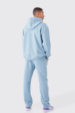 boohooMAN Oversized Contrast Stitch Heat Graphic Tracksuit | UK| Tracksuits