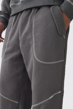 boohooMAN Oversized Contrast Stitch Seam Detail Jogger | UK| Trousers|Joggers