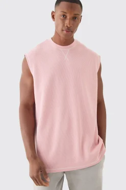 Oversized Contrast Waffle Tank | UK^boohooMAN Clearance