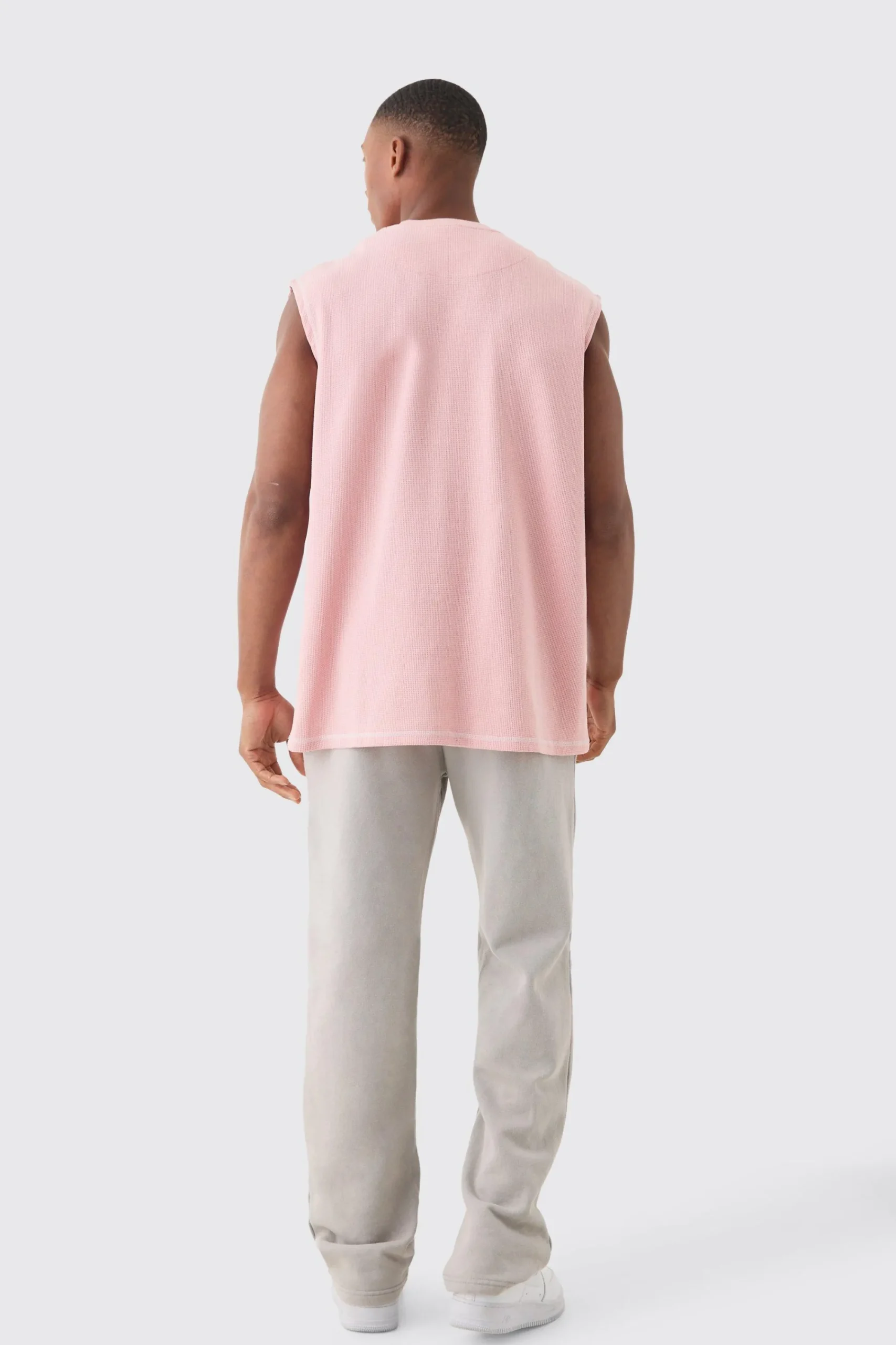 Oversized Contrast Waffle Tank | UK^boohooMAN Clearance