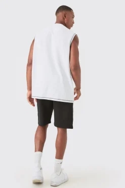 Oversized Contrast Waffle Tank | UK^boohooMAN Outlet