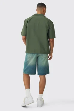 boohooMAN Oversized Crinkle Revere Shirt | UK| Shirts