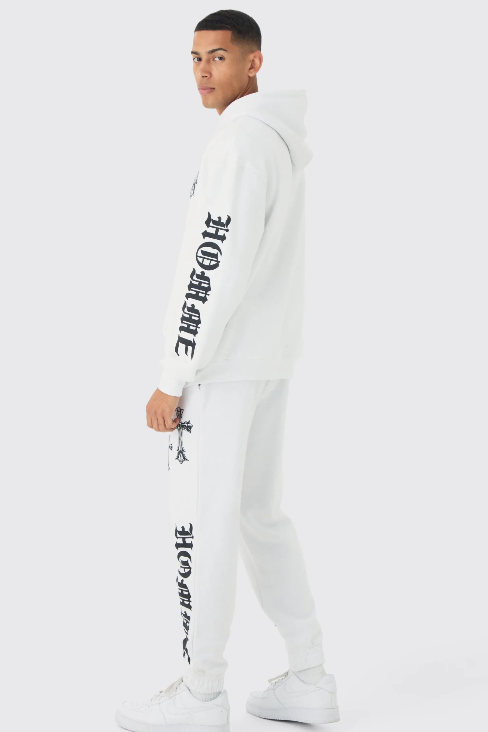boohooMAN Oversized Cross Print Tracksuit | UK| Tracksuits
