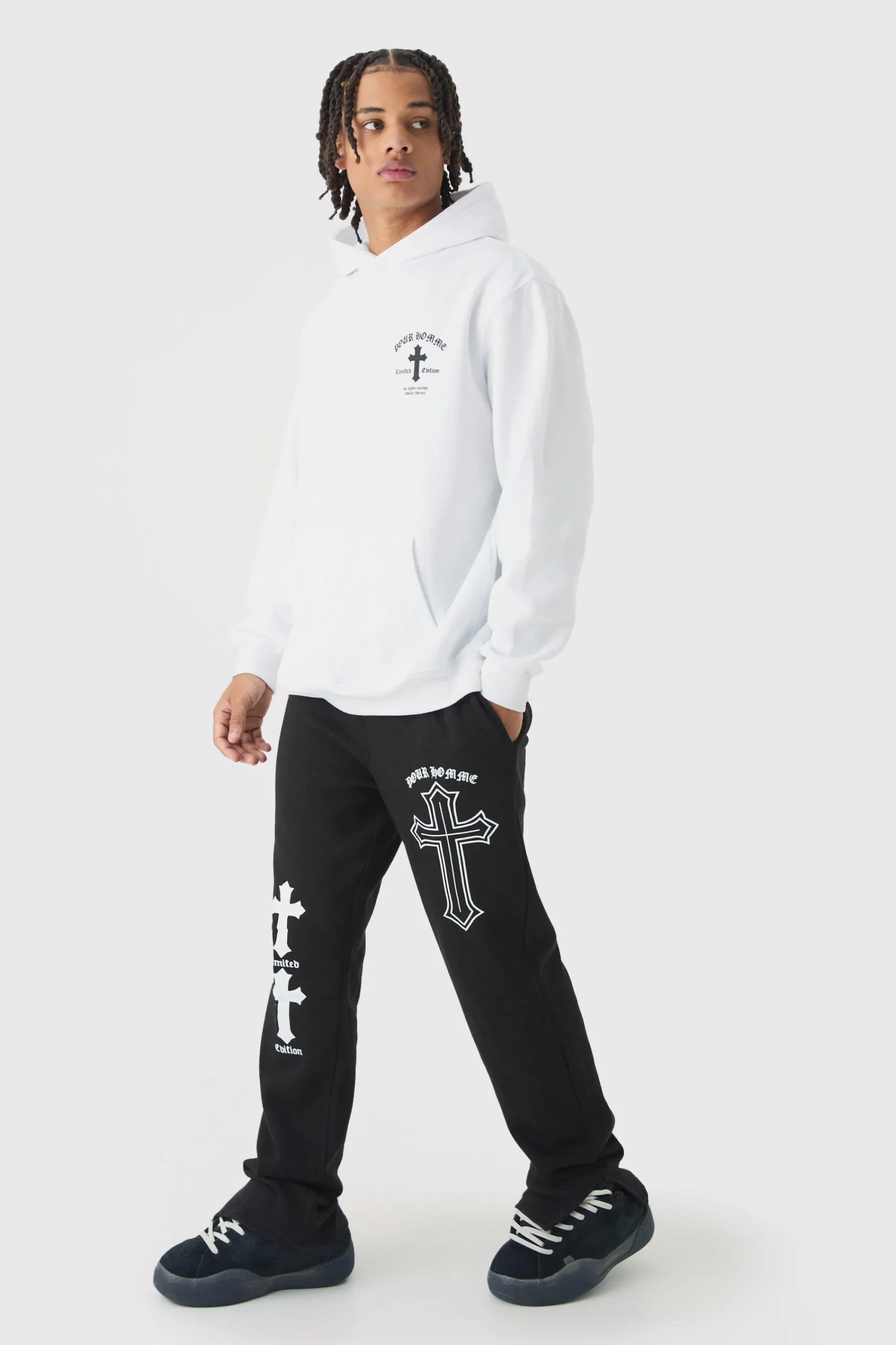 boohooMAN Oversized Cross Print Tracksuit | UK| Tracksuits