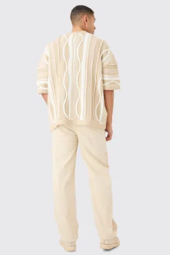 Oversized 3d Jacquard Knit T-shirt | UK^boohooMAN Outlet