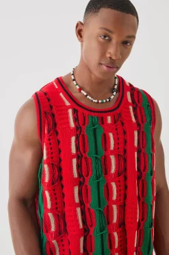 Oversized 3D Knitted Vest | UK^boohooMAN Best