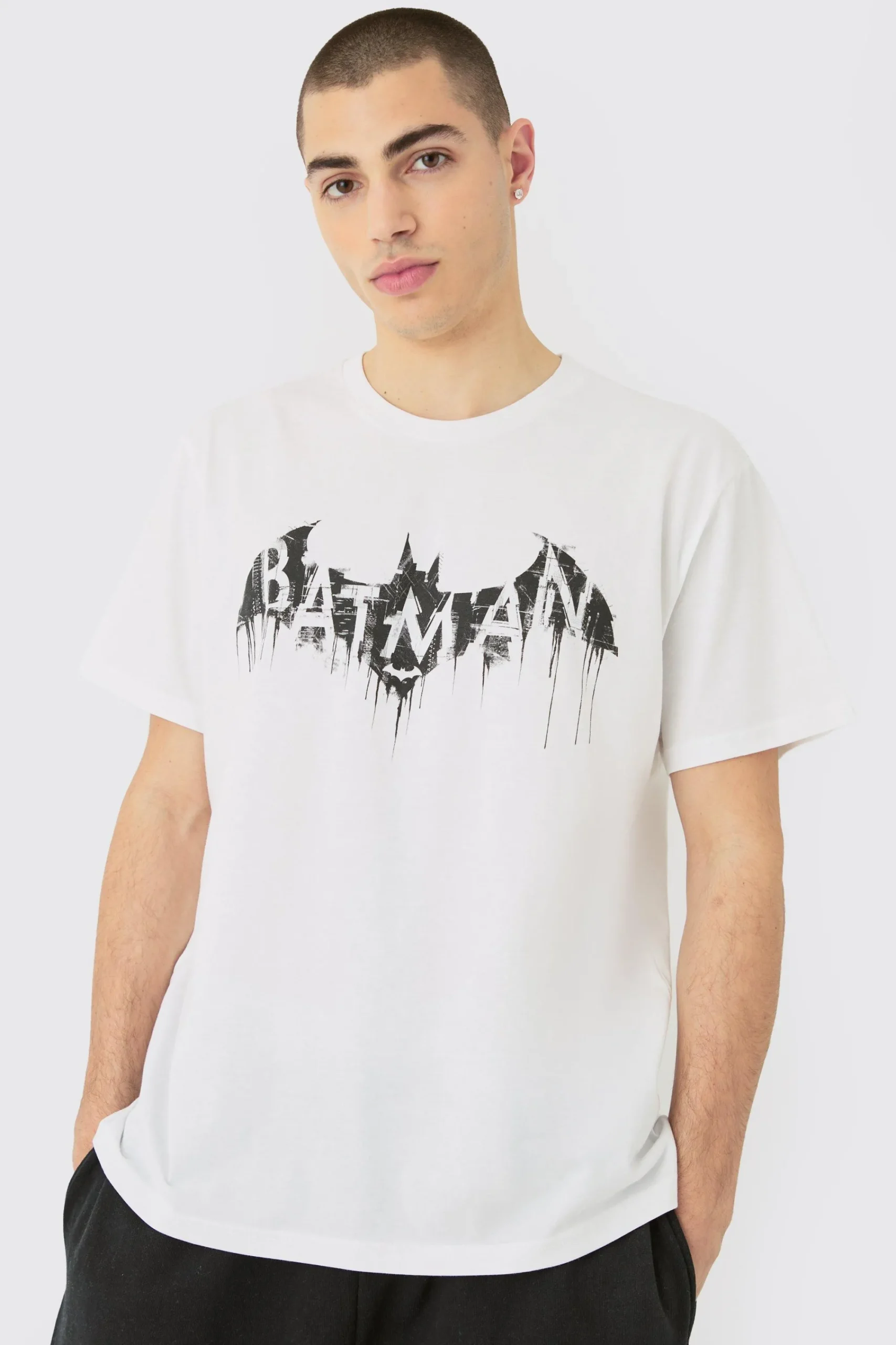 Oversized DC Batman Logo License T-shirt | UK^boohooMAN Hot