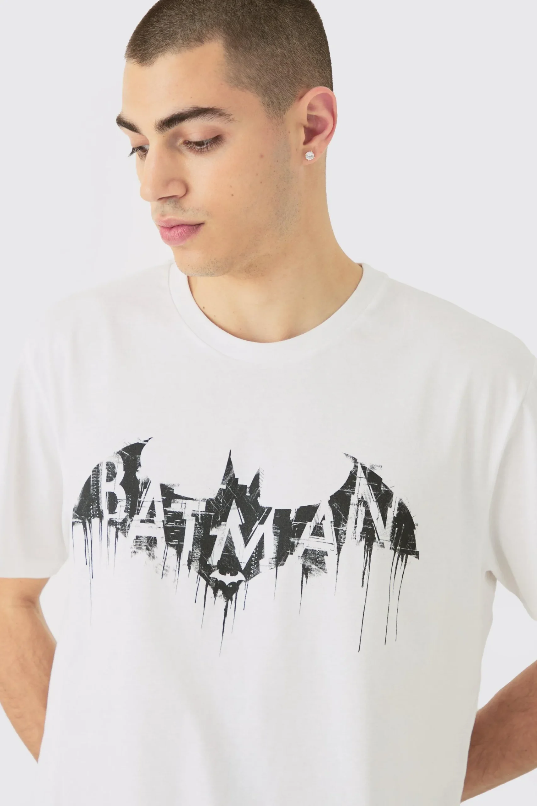 Oversized DC Batman Logo License T-shirt | UK^boohooMAN Hot