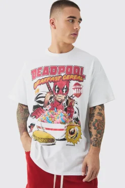 Oversized Deadpool Cereal License Print T-shirt | UK^boohooMAN Clearance