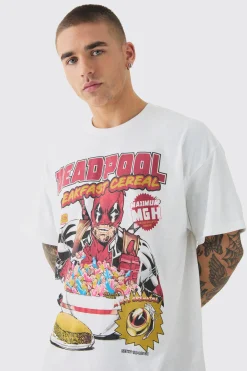 Oversized Deadpool Cereal License Print T-shirt | UK^boohooMAN Clearance