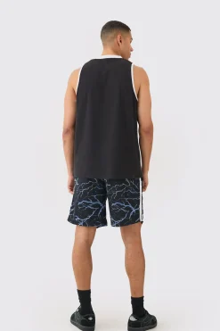 boohooMAN Oversized Death Row License Mesh Vest And Short Set | UK| Tracksuits