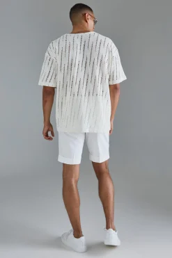 Oversized Deep V Extreme Distressed T-shirt | UK^boohooMAN