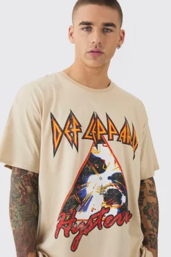 Oversized Def Leppard Tour Wash License T-shirt | UK^boohooMAN
