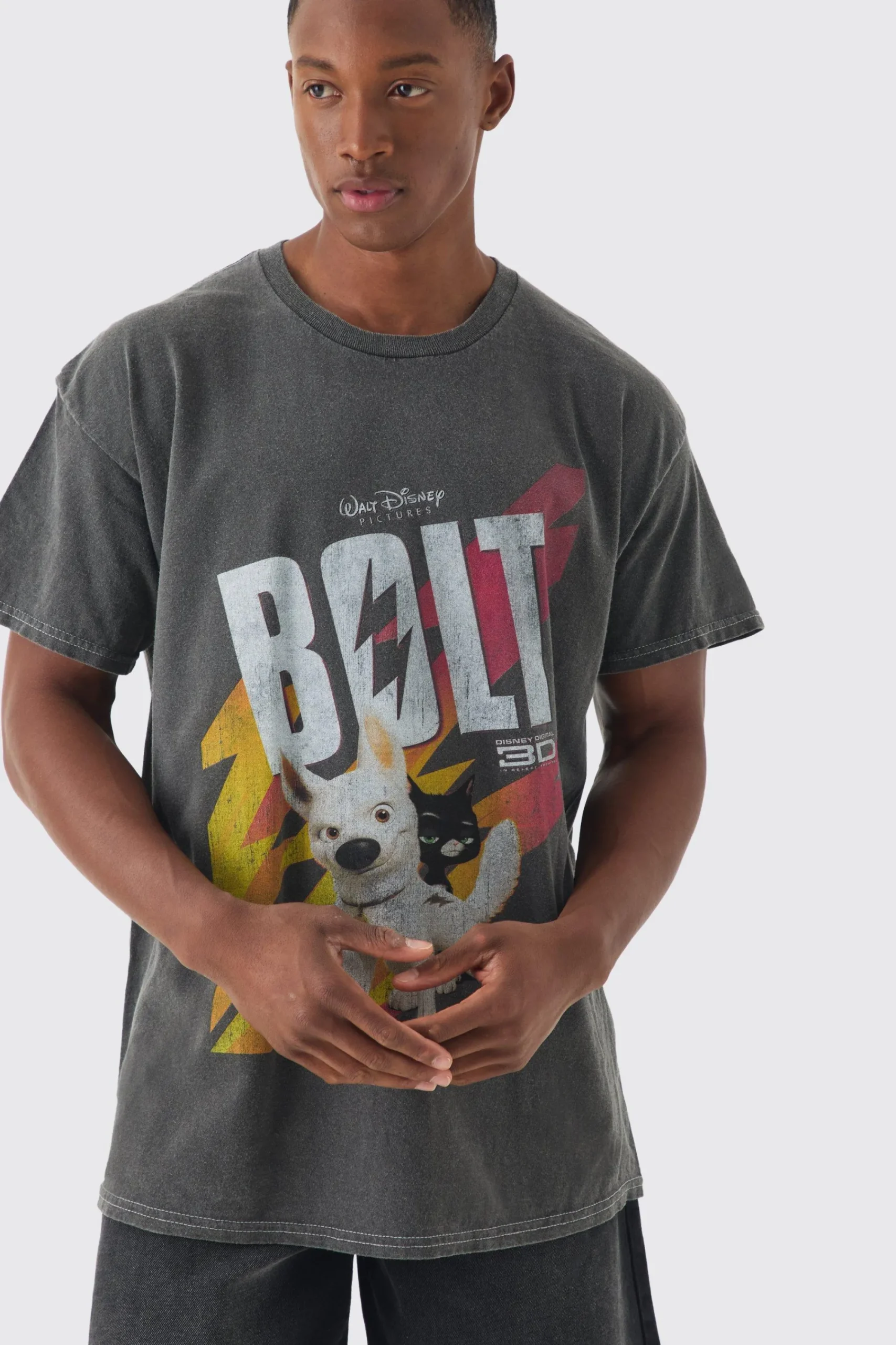 Oversized Disney Bolt License Print T-shirt | UK^boohooMAN Best