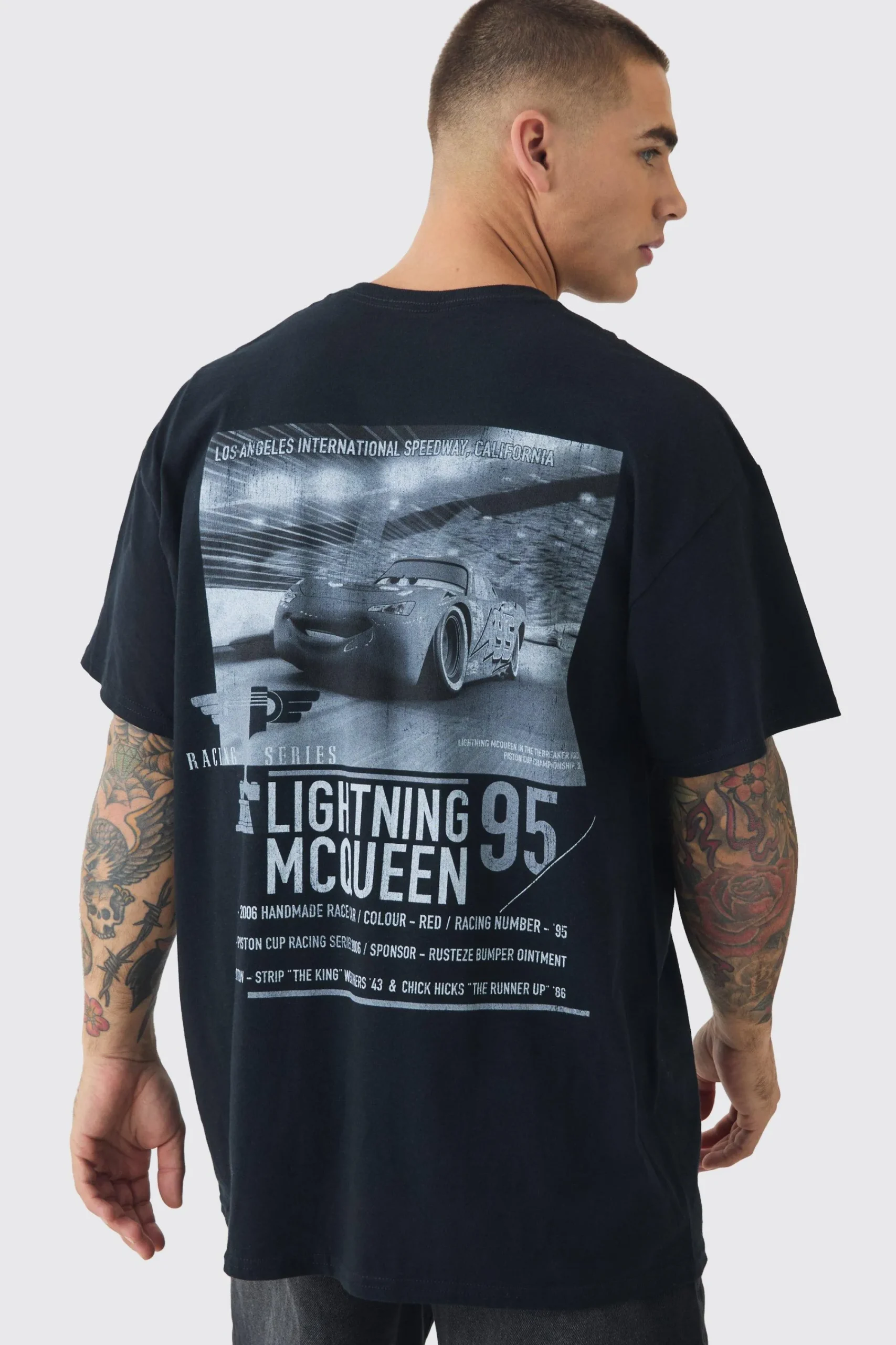 Oversized Disney Cars License Back Print T-shirt | UK^boohooMAN Outlet
