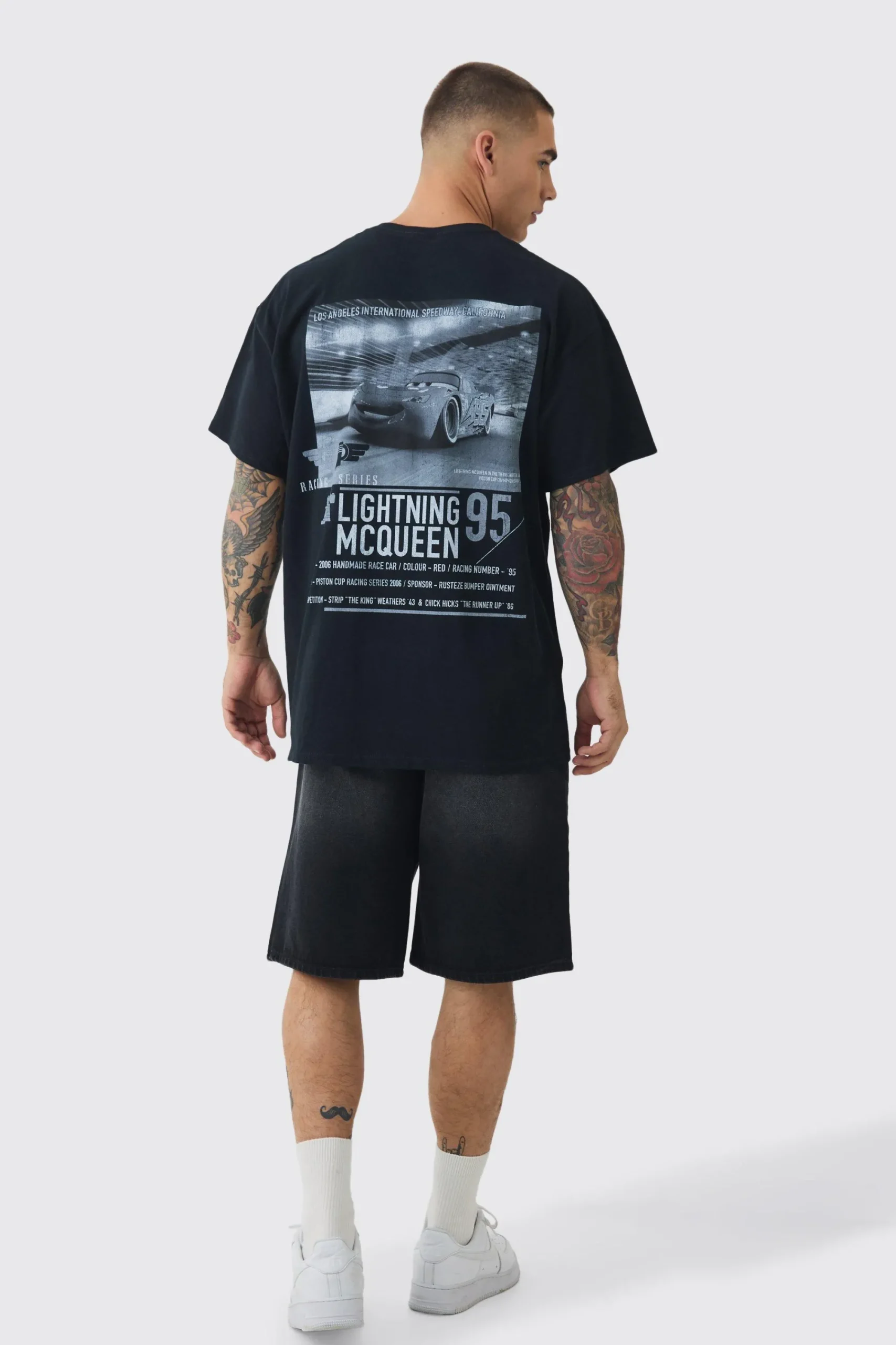 Oversized Disney Cars License Back Print T-shirt | UK^boohooMAN Outlet