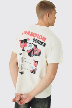 Oversized Disney Cars Wash License Print T-Shirt | UK^boohooMAN Online