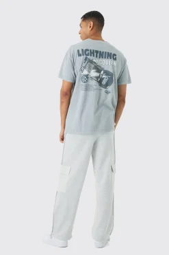 Oversized Disney Cars Wash License Print T-Shirt | UK^boohooMAN New