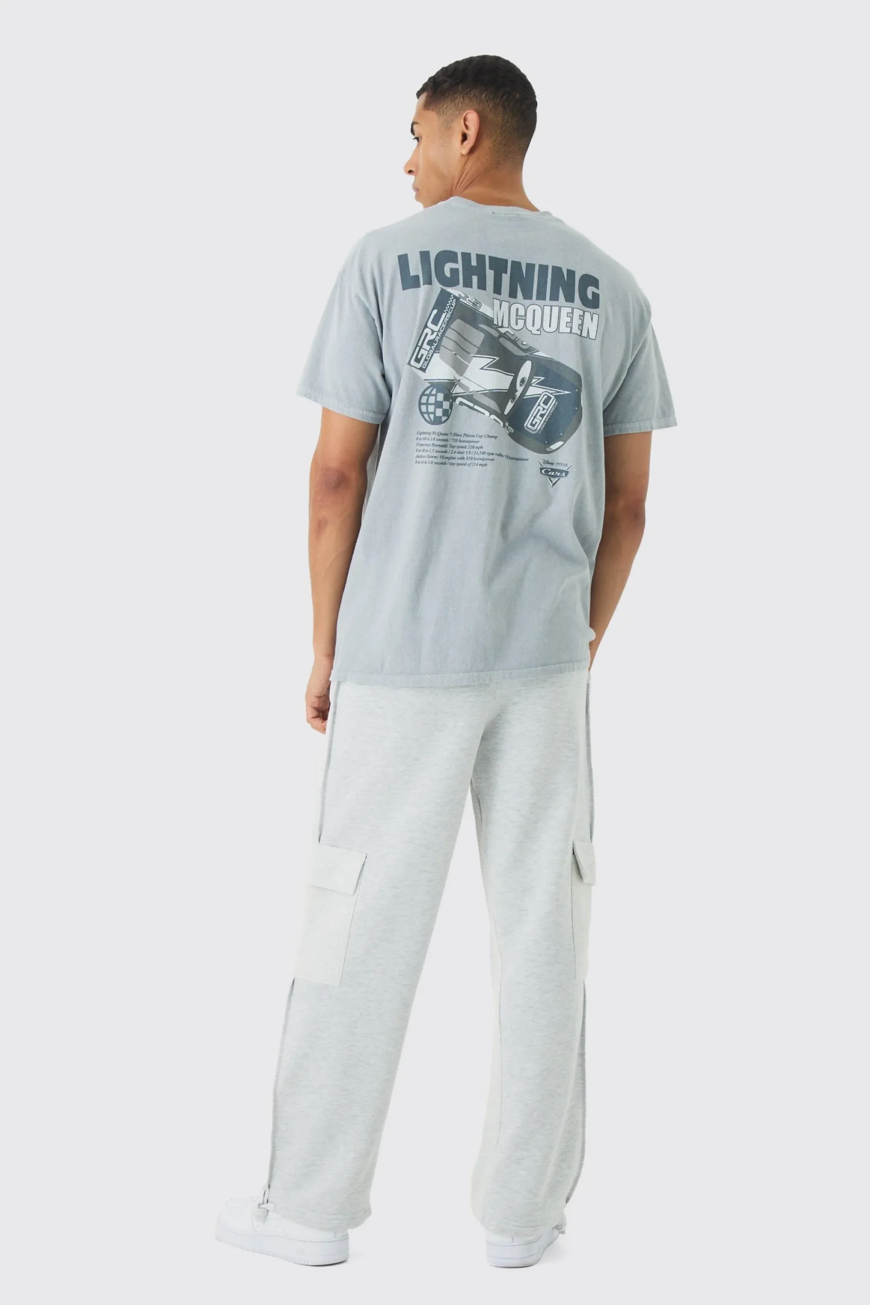 Oversized Disney Cars Wash License Print T-Shirt | UK^boohooMAN New