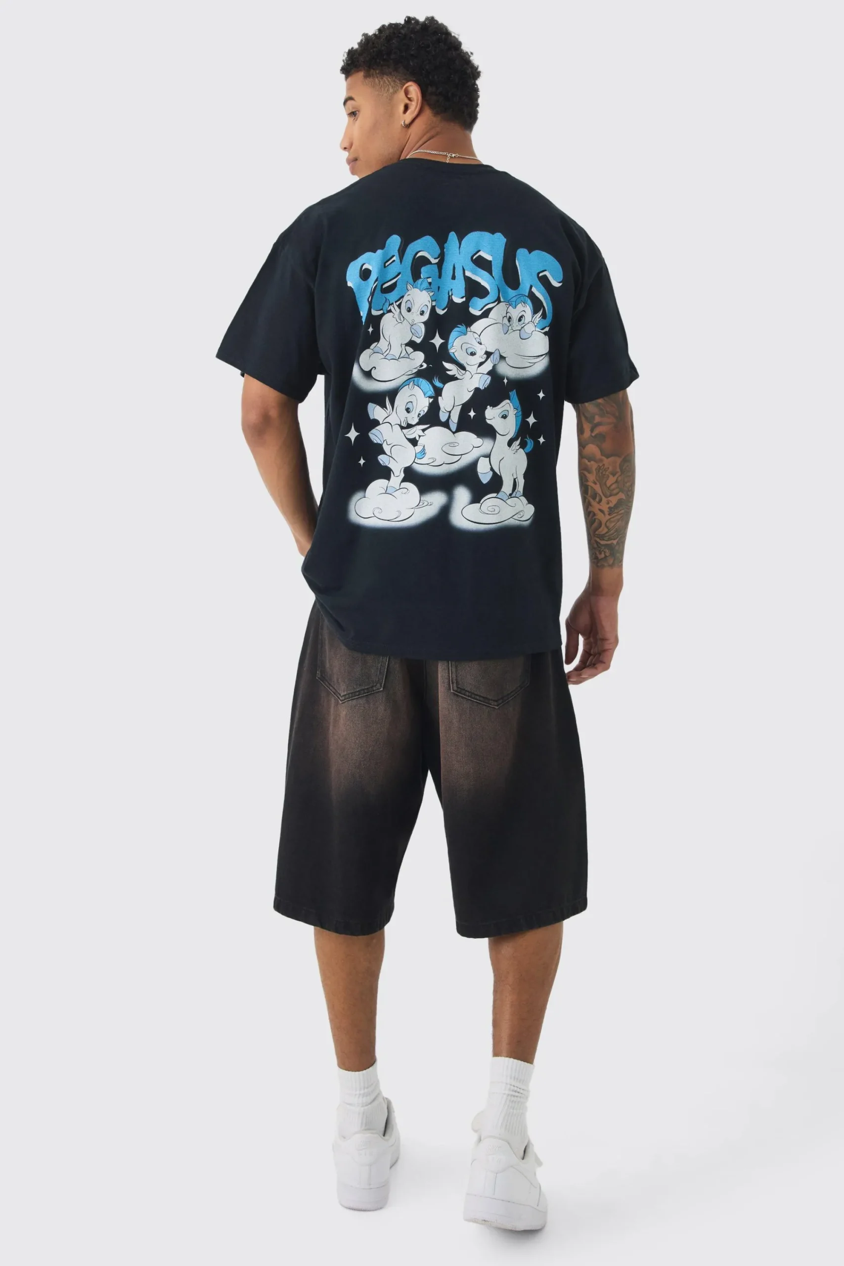 Oversized Disney Hercules License Print T-shirt | UK^boohooMAN