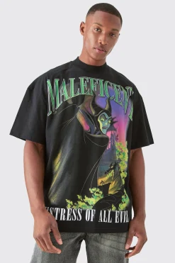 Oversized Disney Maleficent Large Scale License T-shirt | UK^boohooMAN Discount
