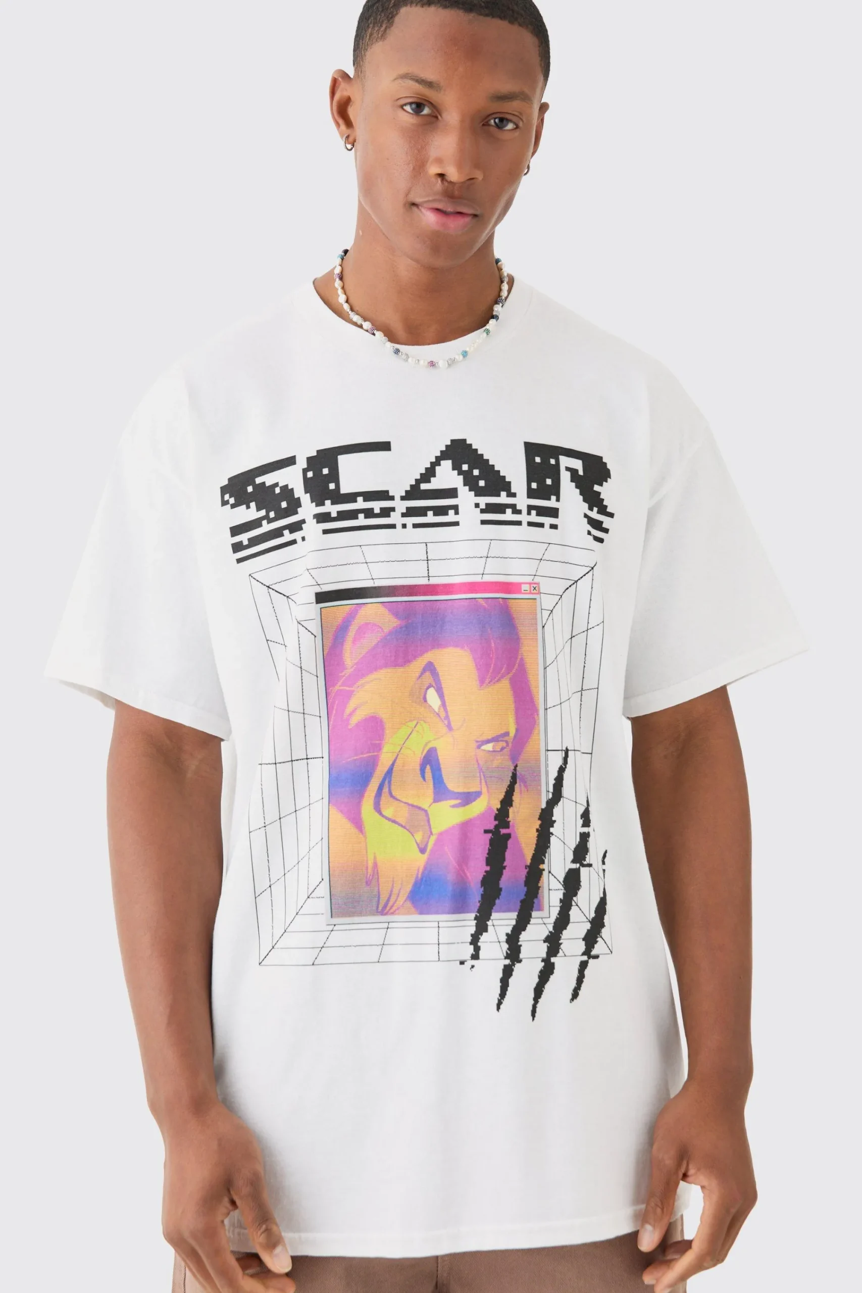 Oversized Disney Scar License T-shirt | UK^boohooMAN New